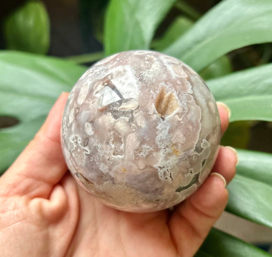 Pink Amethyst / Flower Agate Mix Sphere