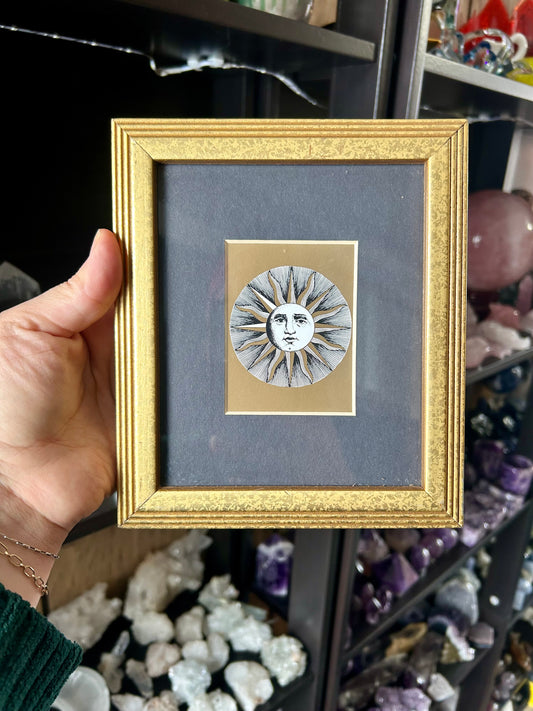 Set of 2 Vintage Fornasetti Celestial Gold Frame Prints