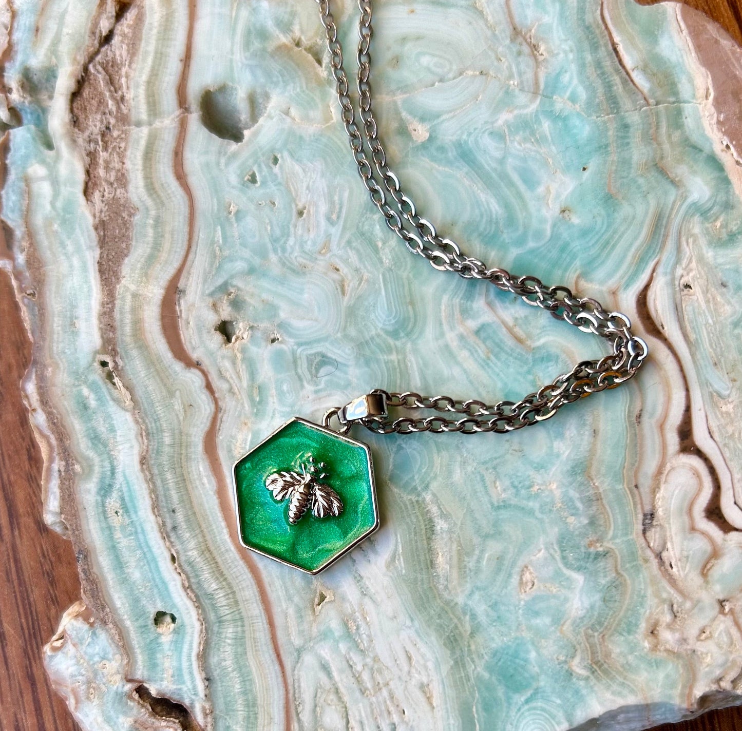 Silver Bee Charm Necklace