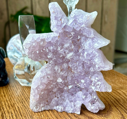 Amethyst Druzy Unicorn Geode Carving
