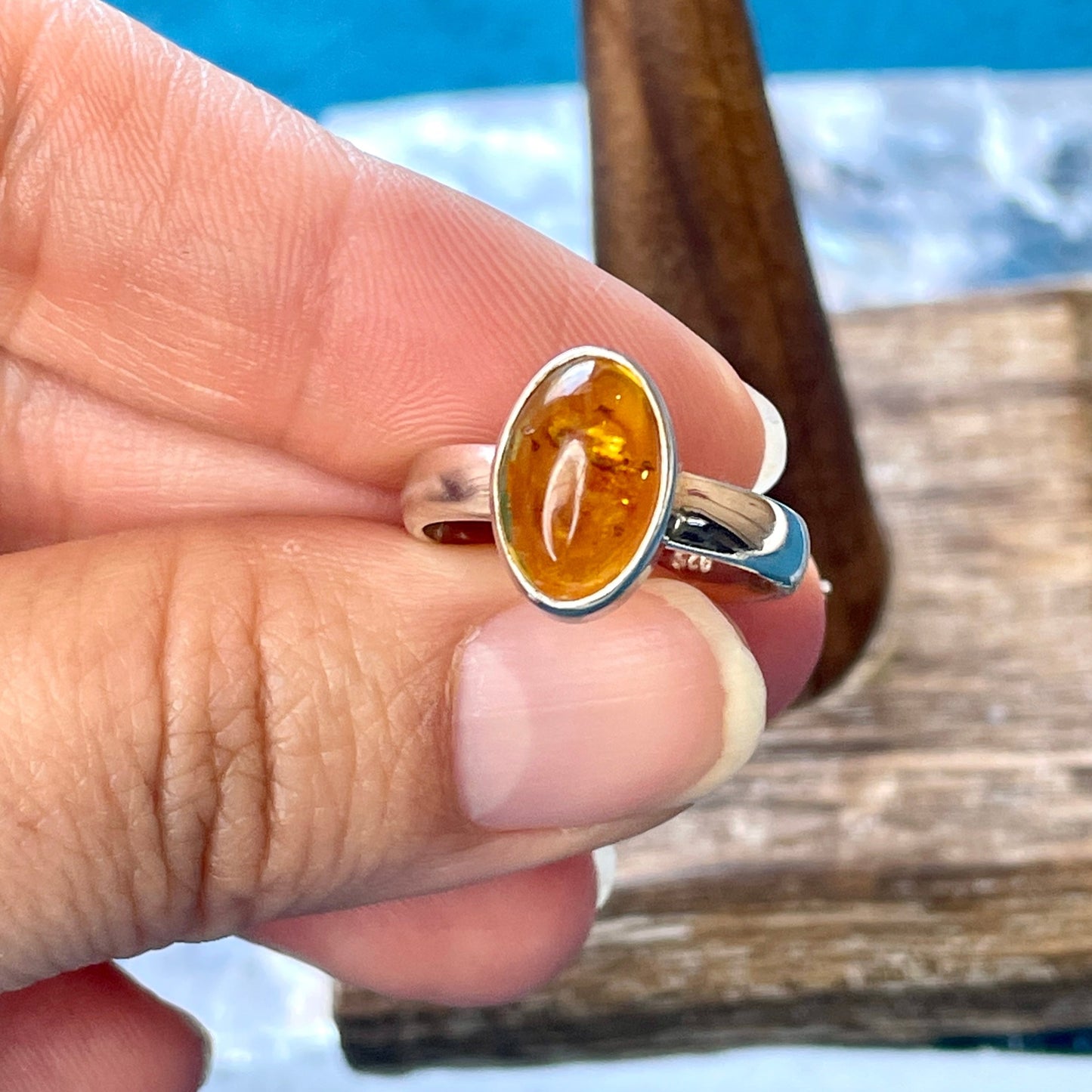 Amber Ring Size 7