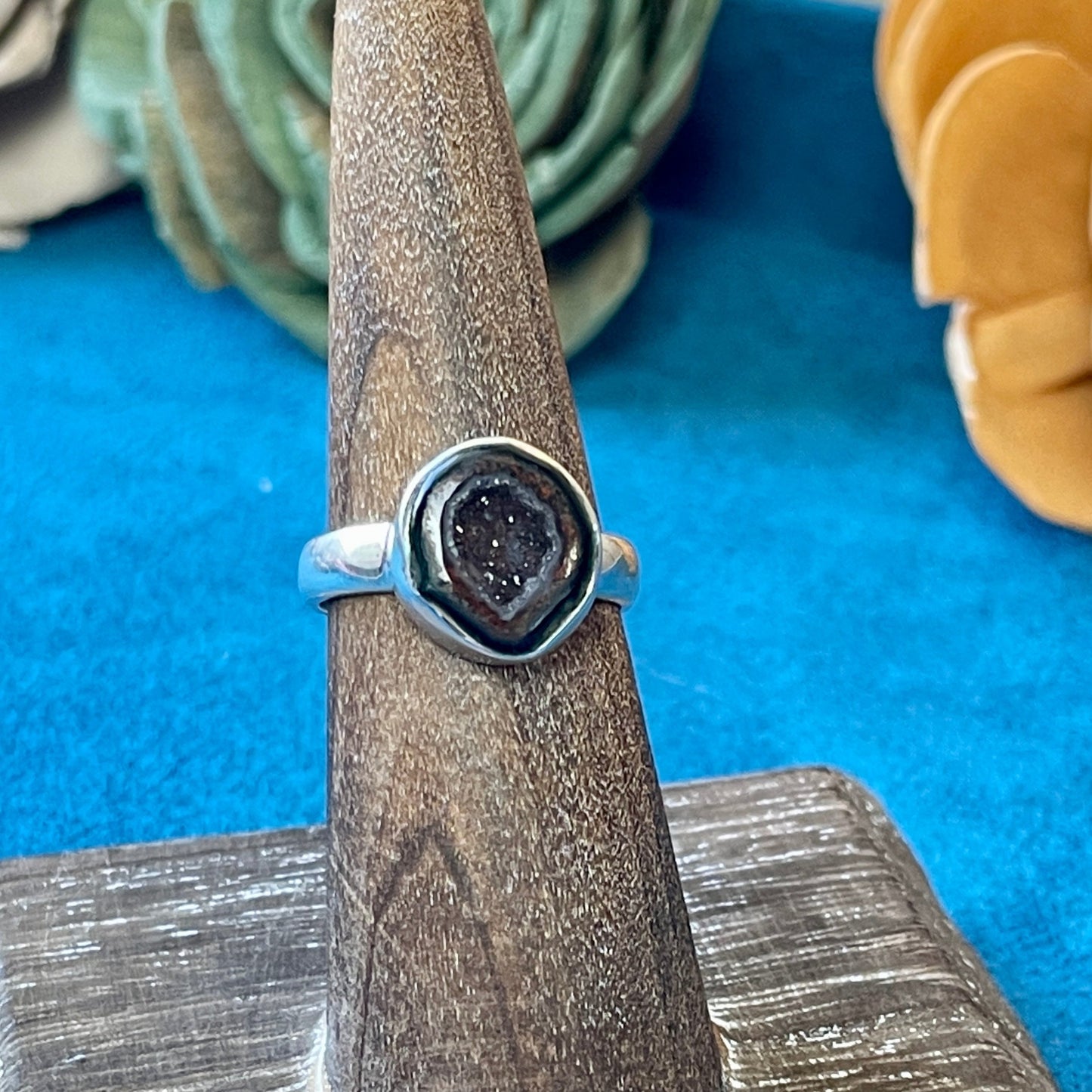 Agate Druzy Ring Size 6
