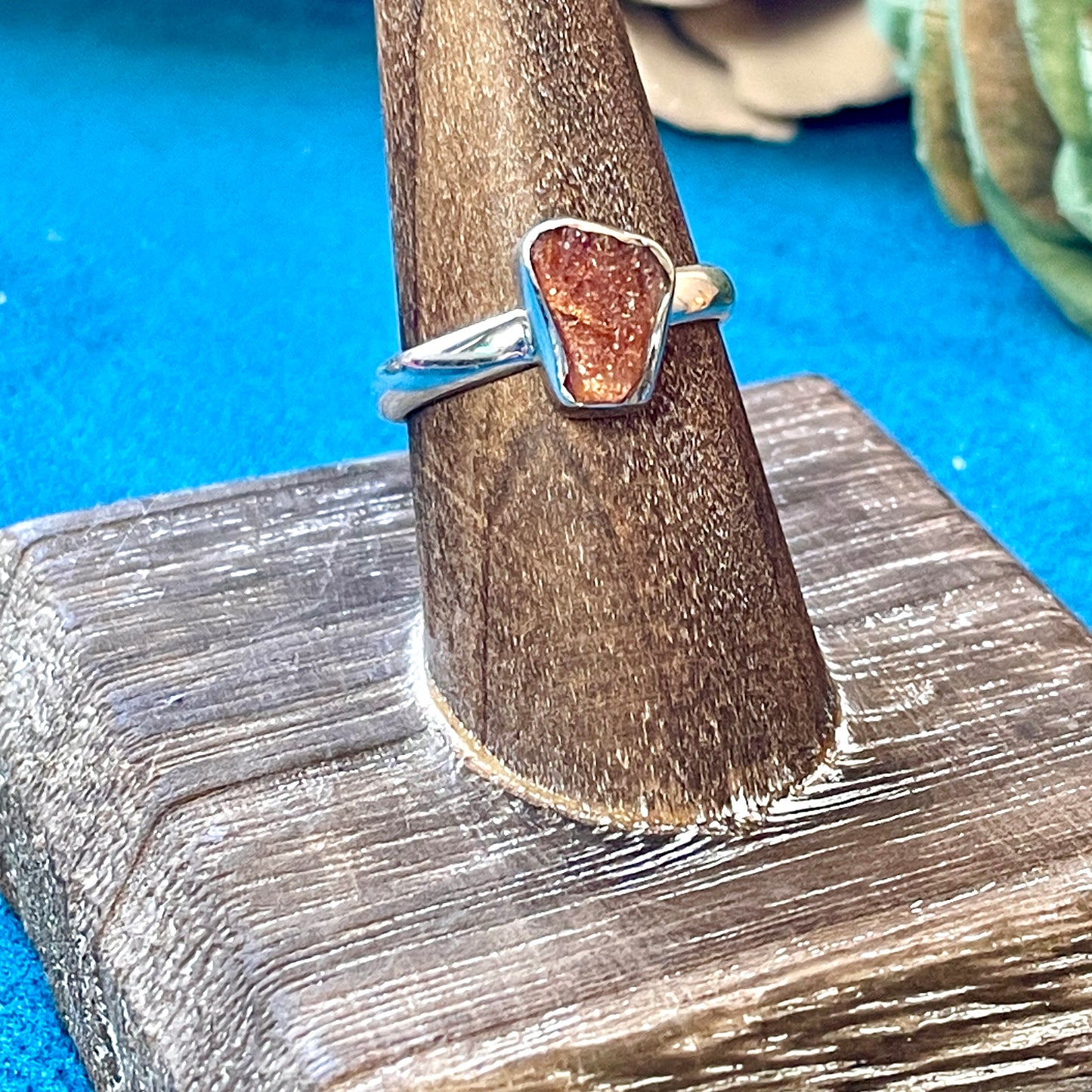 Raw Sunstone Ring Size 8