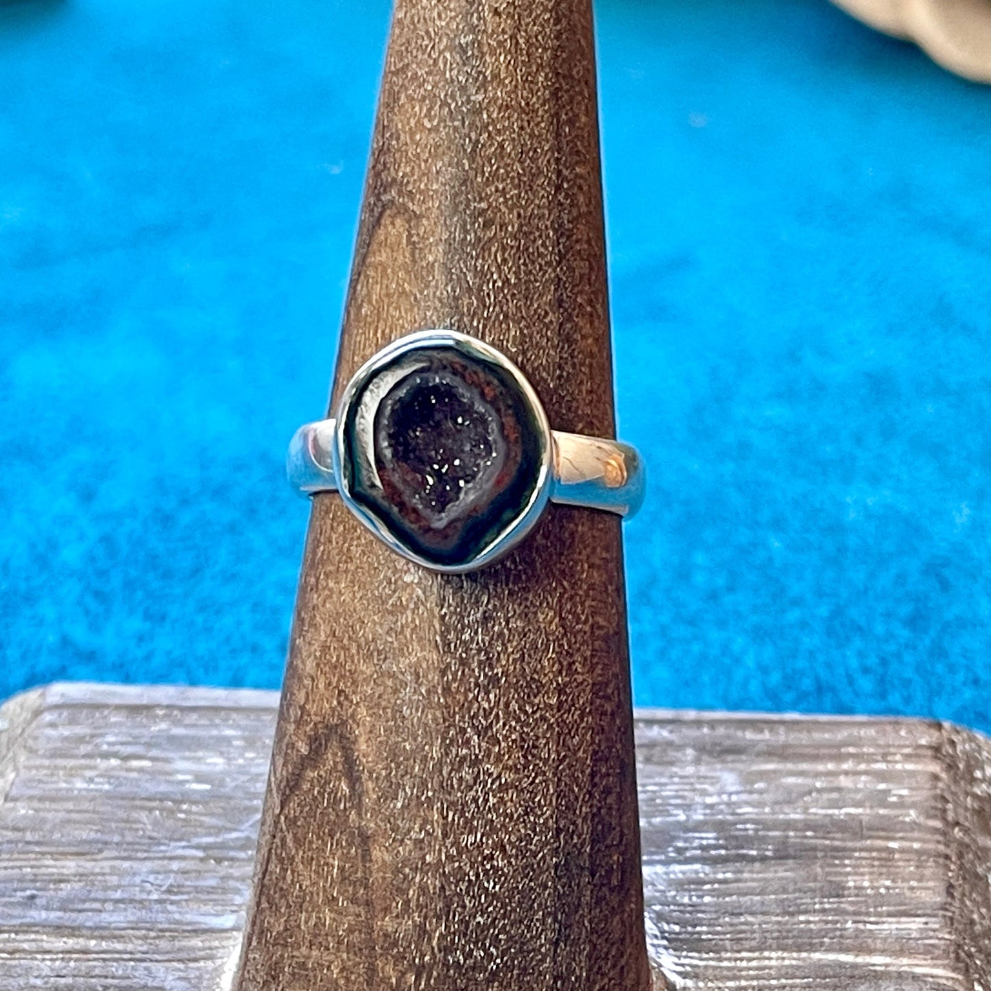 Agate Druzy Ring Size 6