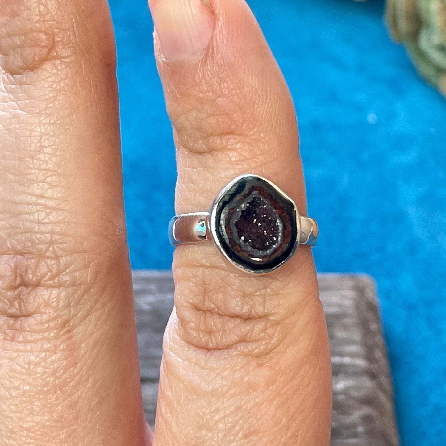 Agate Druzy Ring Size 6