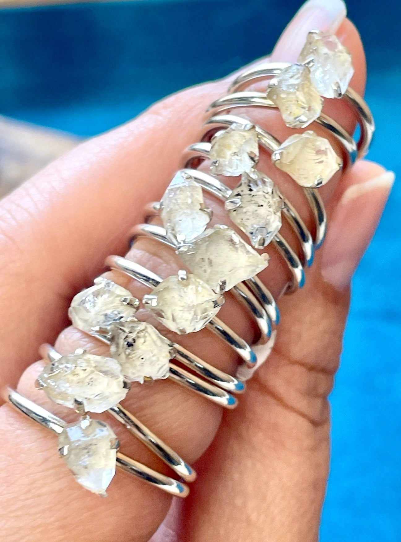 Herkimer Diamond Sterling Silver Ring, Choose size