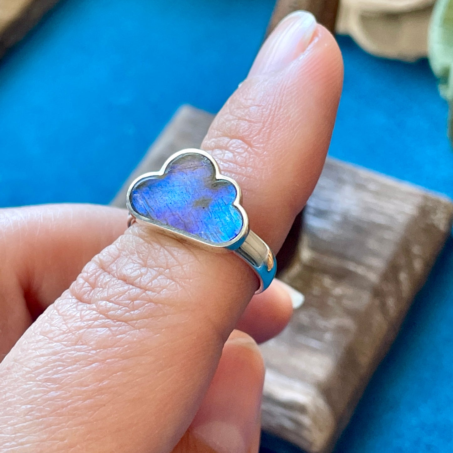Labradorite Cloud Ring size 6