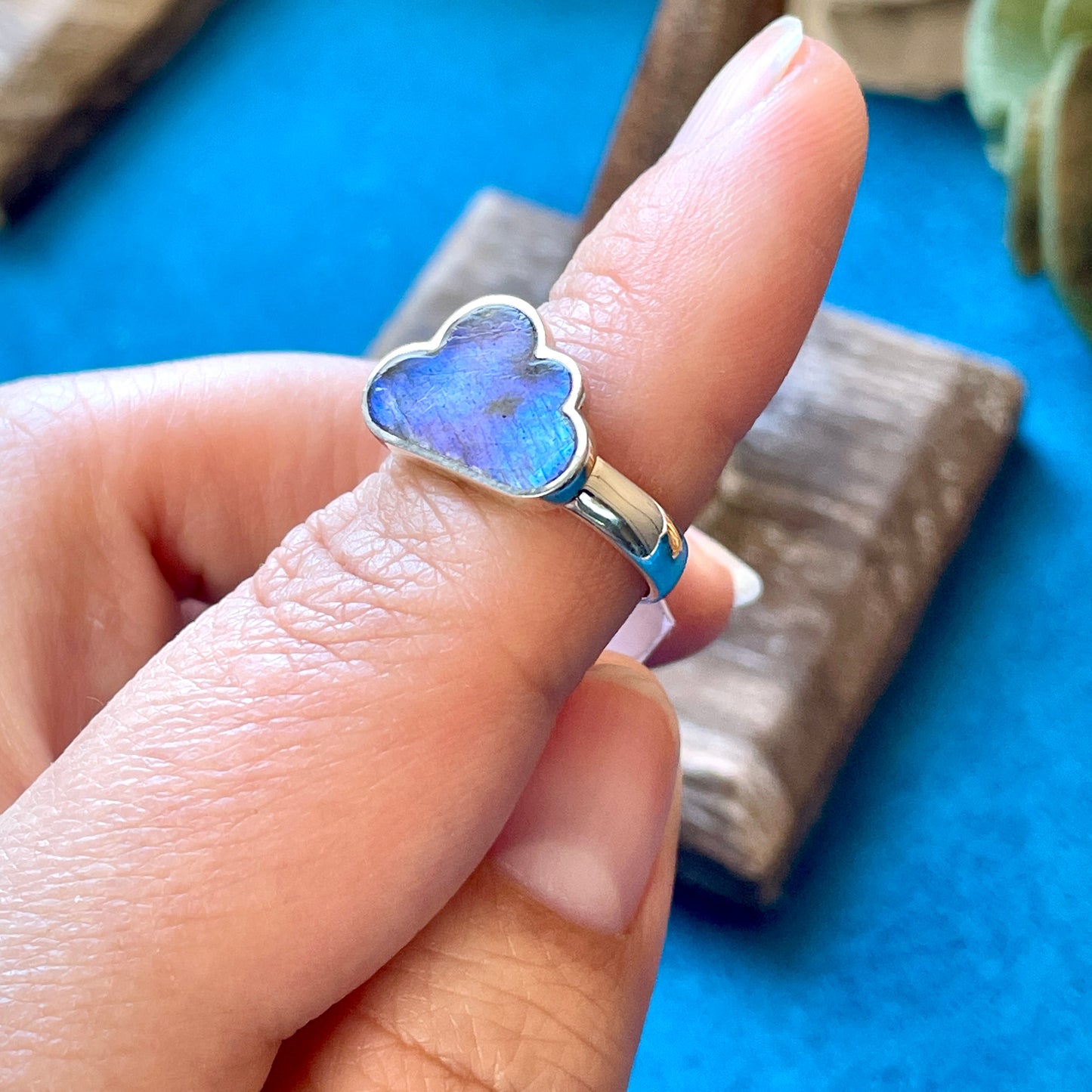 Labradorite Cloud Ring size 6