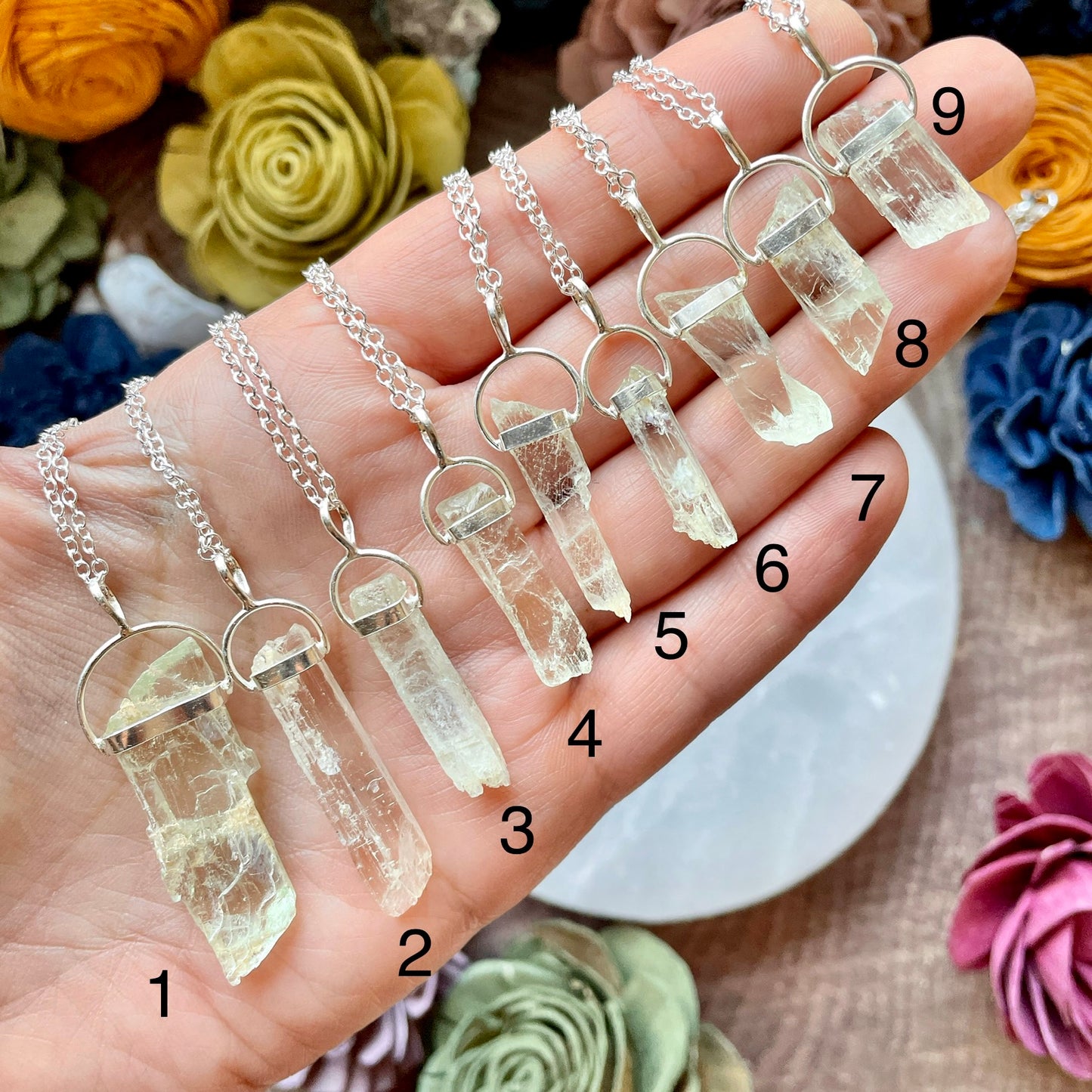Sterling Silver Green Kyanite Necklace