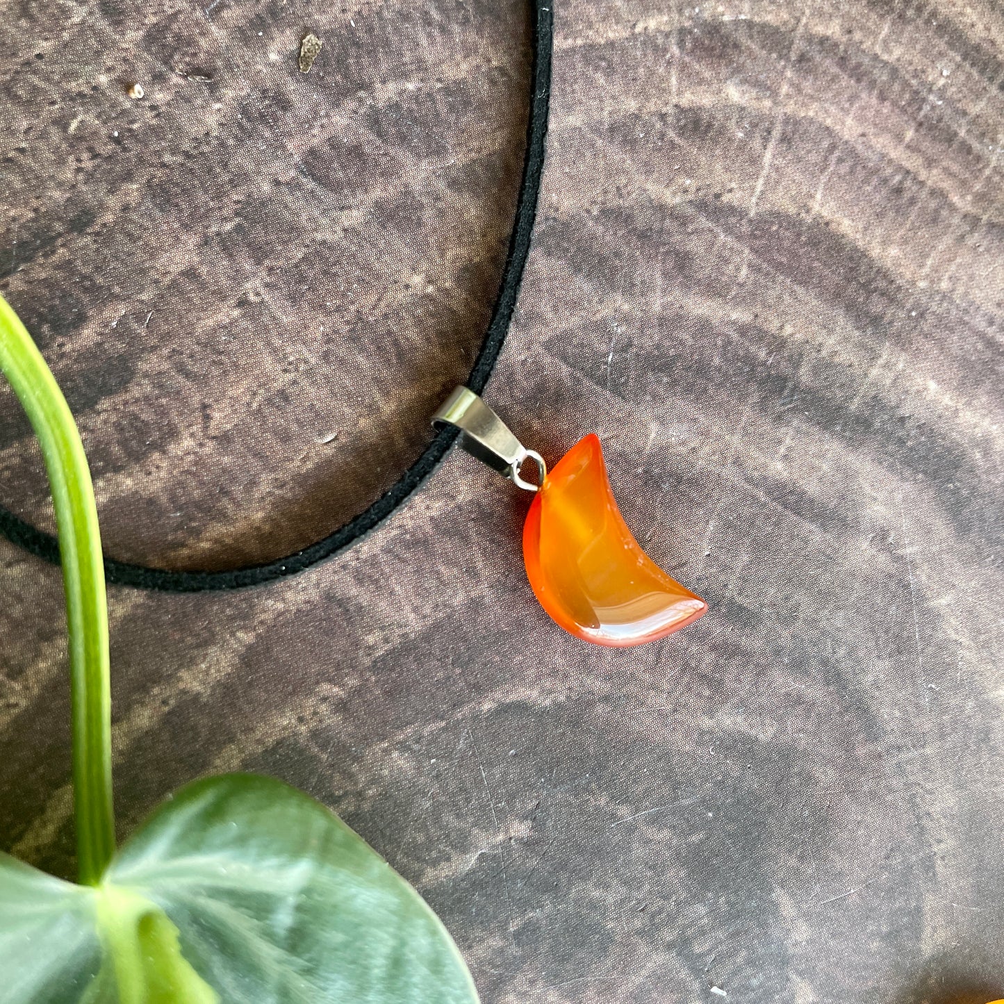 Small Carnelian Moon Necklace