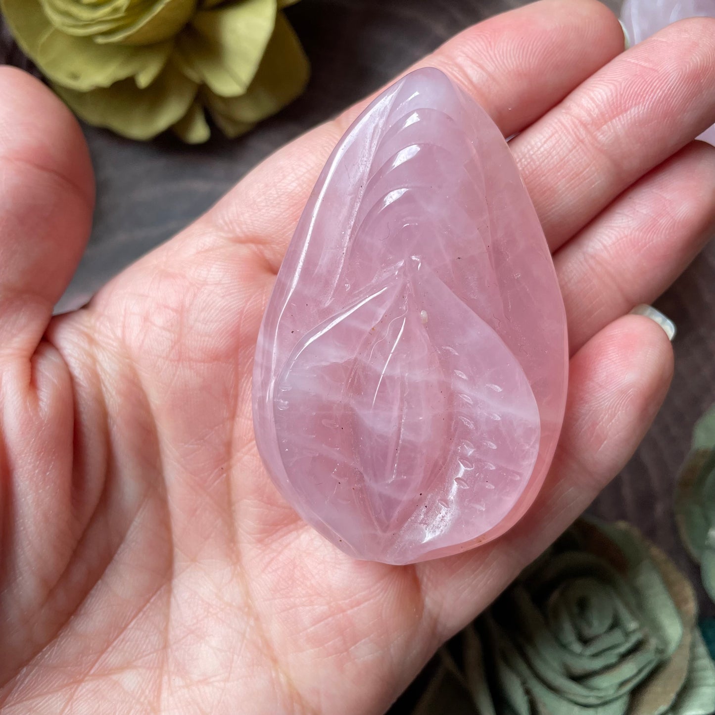 Rose Quartz Vulva/Yoni Carving