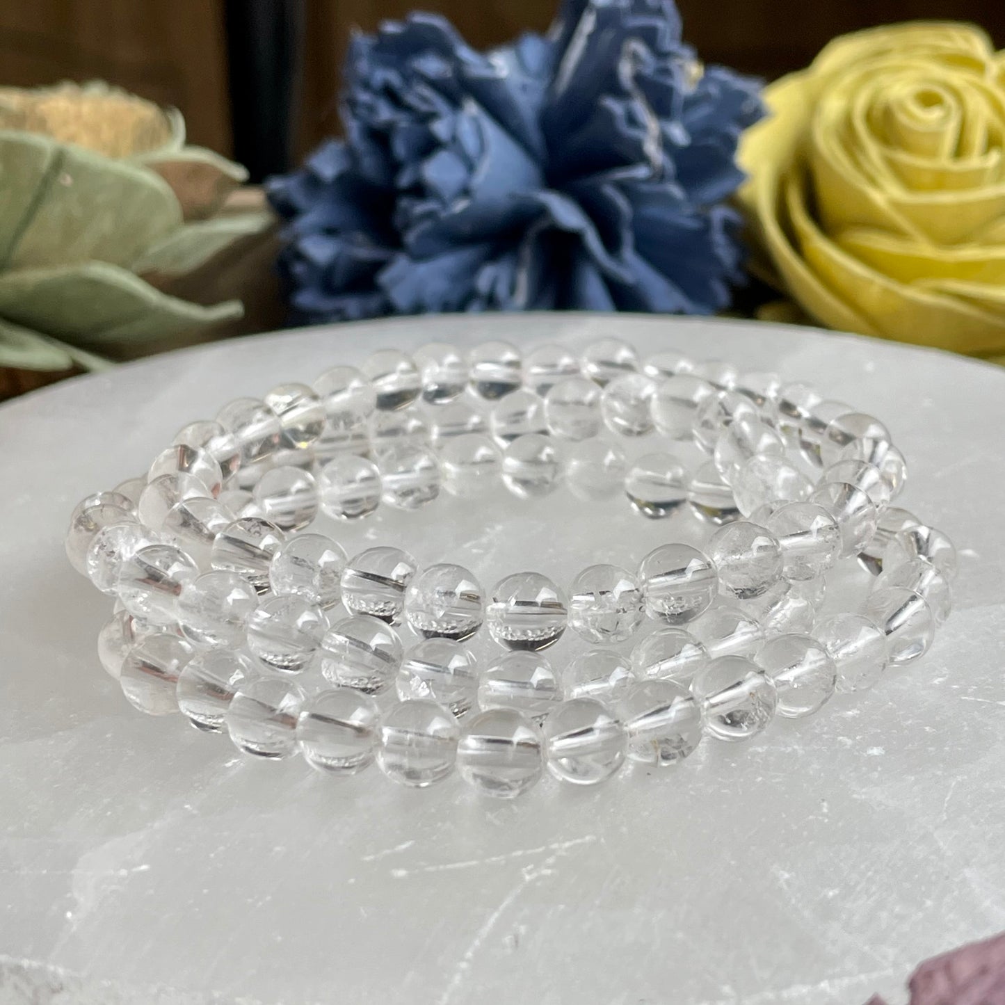 Clear Quartz 6mm Beaded bracelet