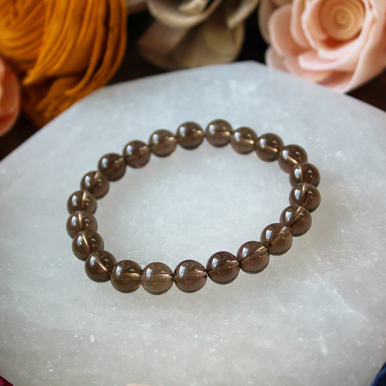Smoky Quartz 8mm beaded bracelet