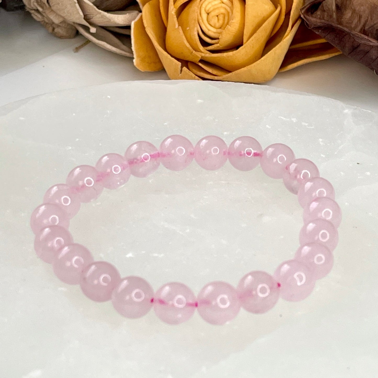 Rose Quartz 8mm Beaded bracelet