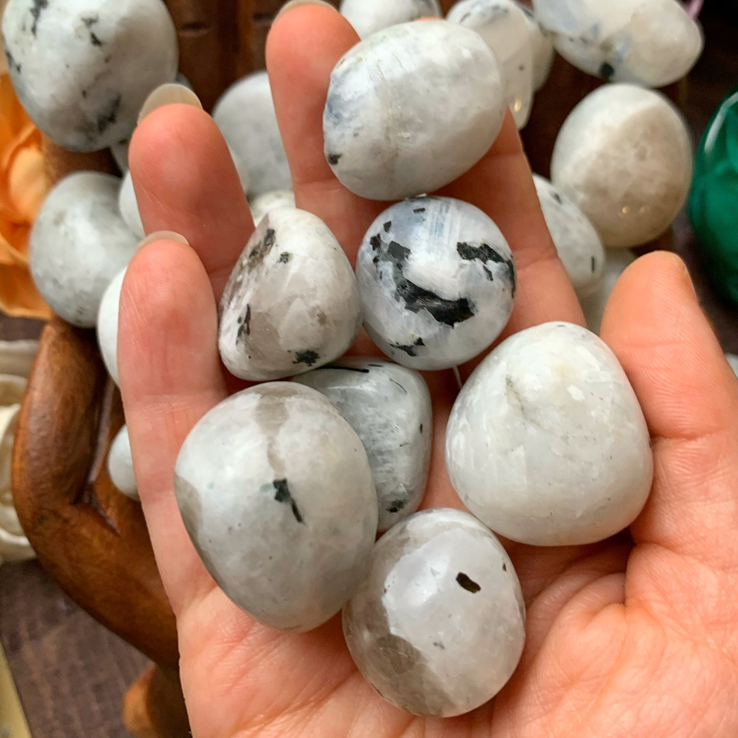 Rainbow Moonstone Tumbled Stone