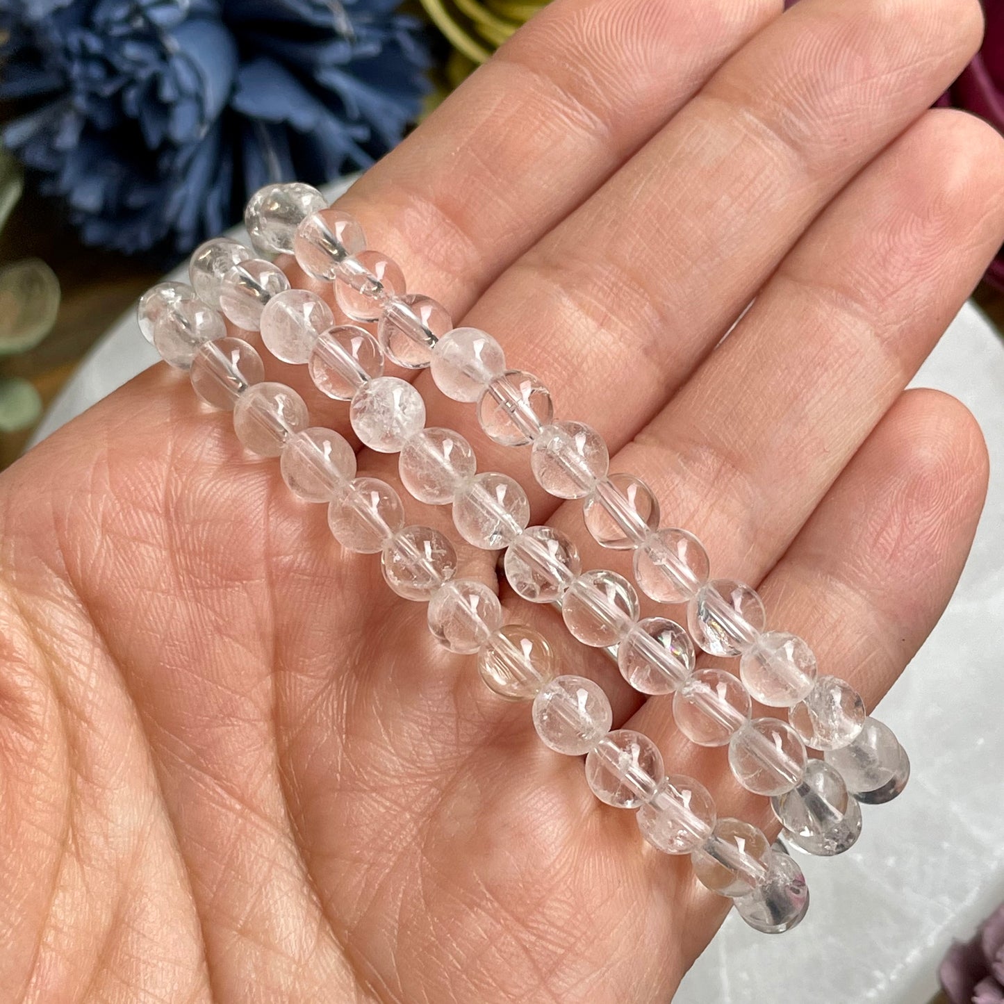 Clear Quartz 6mm Beaded bracelet