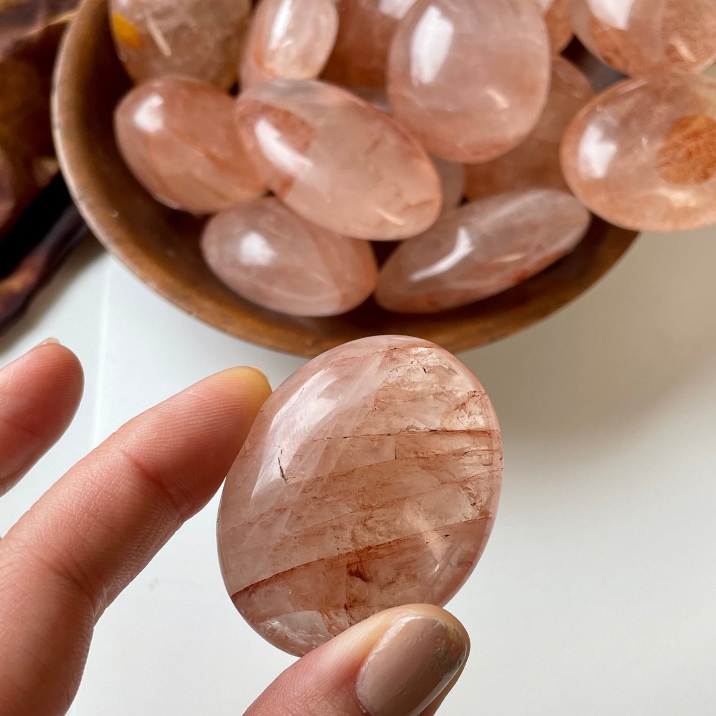 Fire Quartz Polished Palm Stone