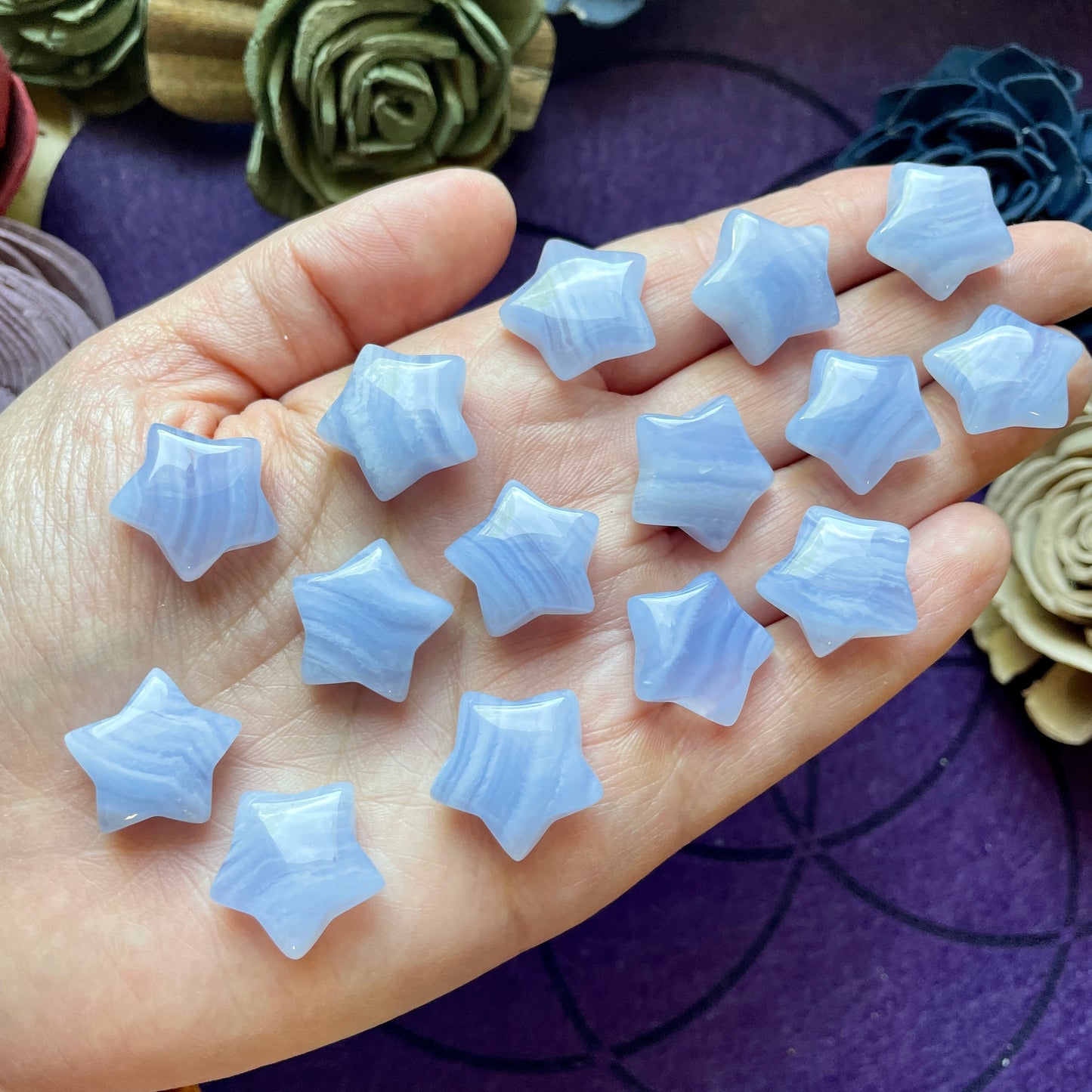 Small Blue Lace Agate Star