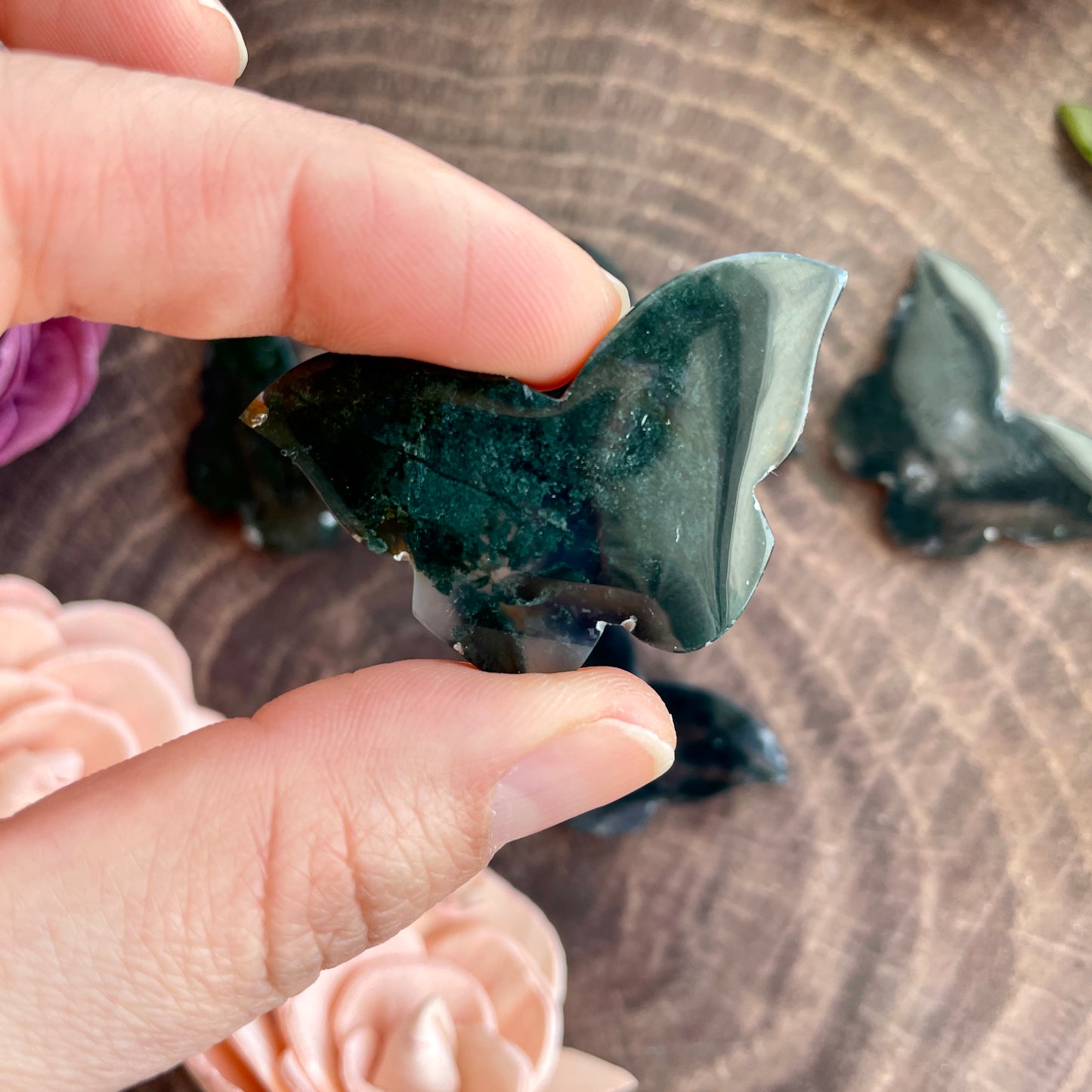 Moss Agate Butterfly Cabochon