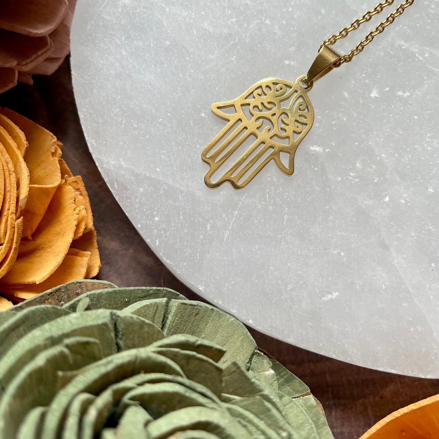 Gold Hamsa Hand Necklace