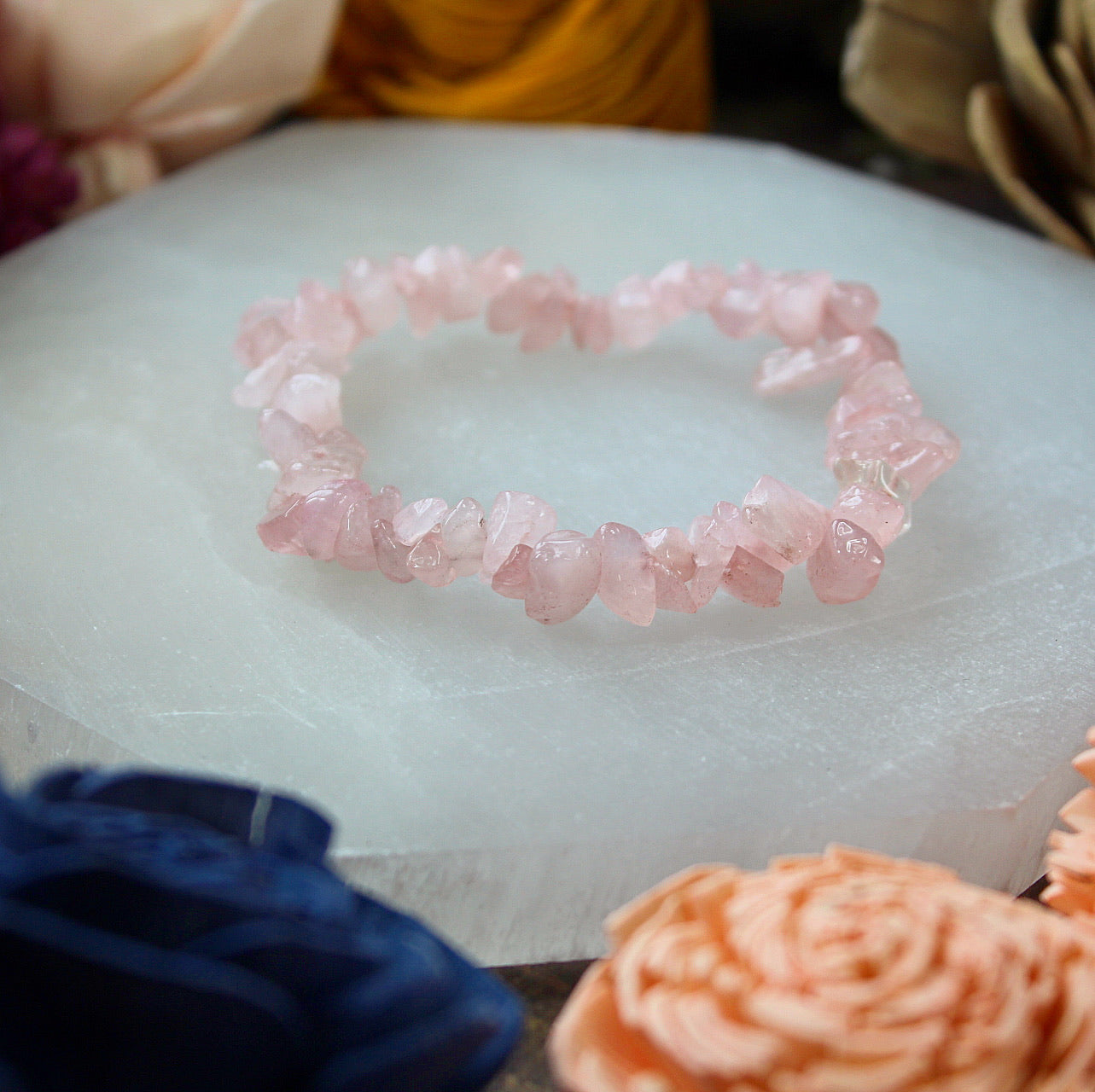 Rose Quartz Chip Bead Bracelet