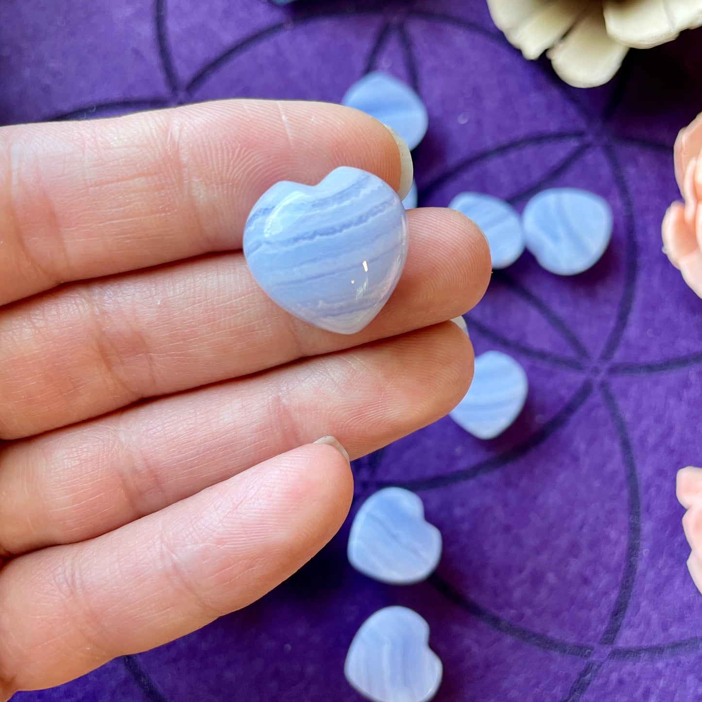 Small Blue Lace Agate Heart