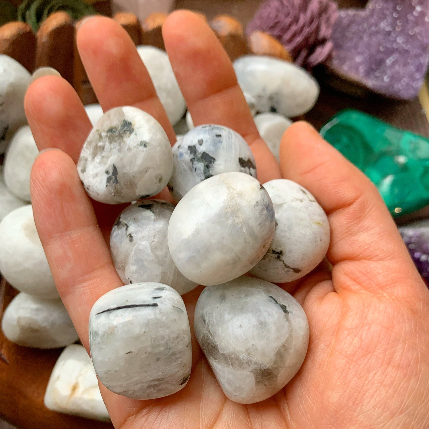 Rainbow Moonstone Tumbled Stone