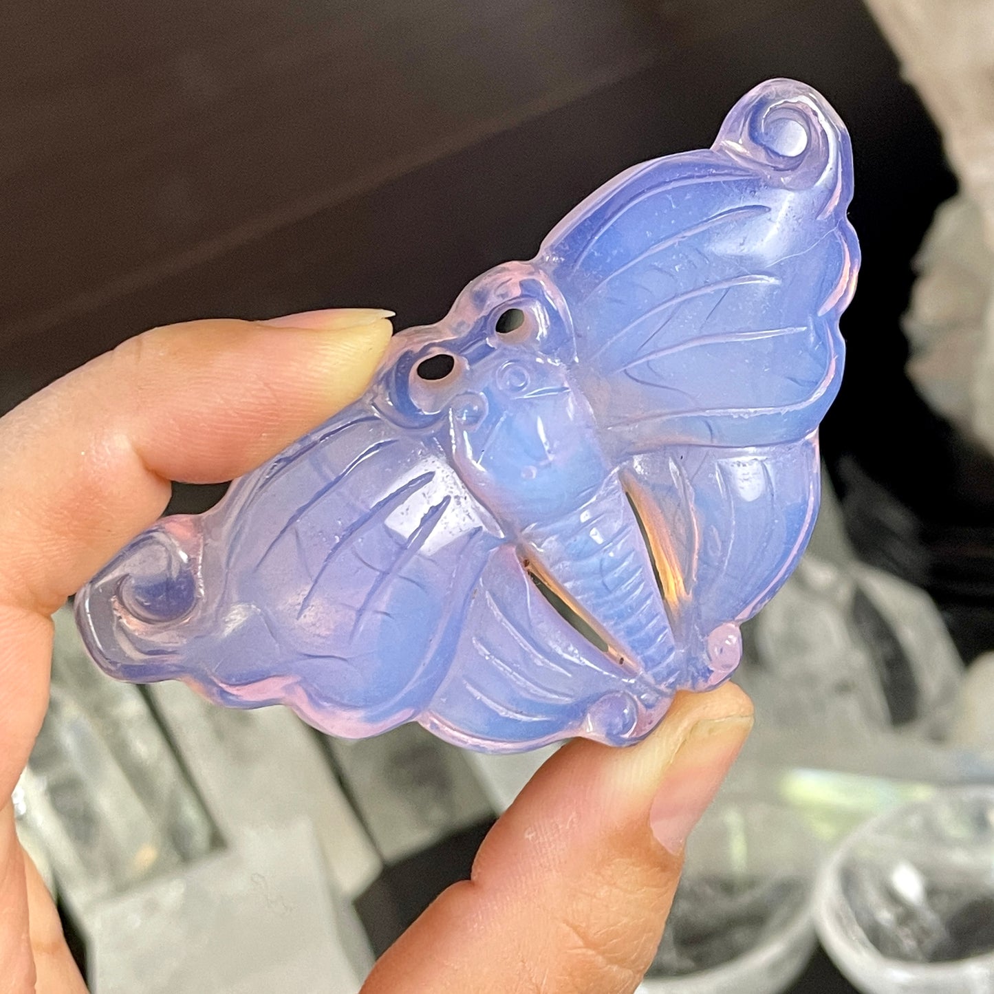 Opalite Moth Carving