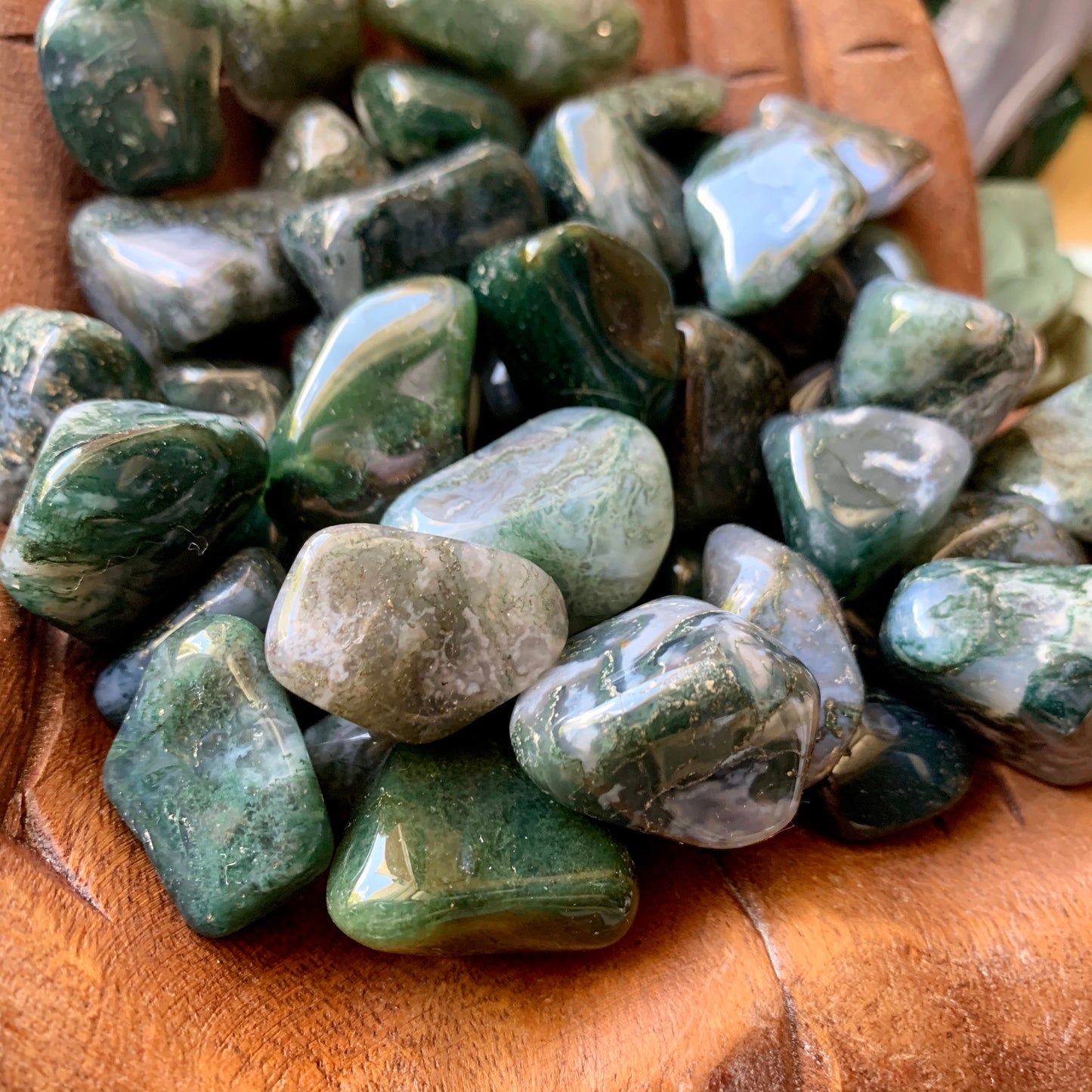 Moss Agate Tumbled Stone
