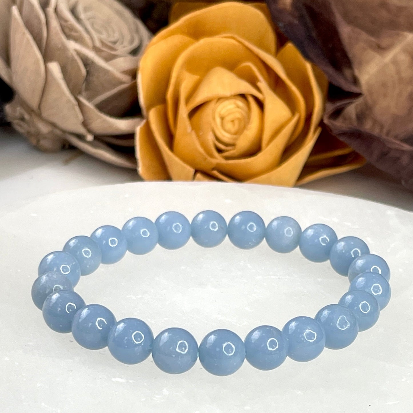 Angelite 8mm Beaded bracelet