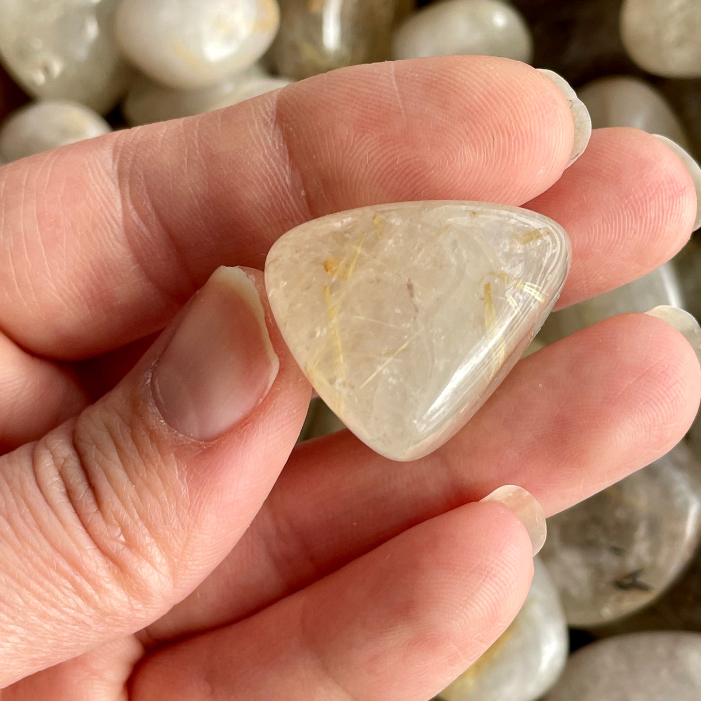 Golden Rutile Quartz Tumbled stone