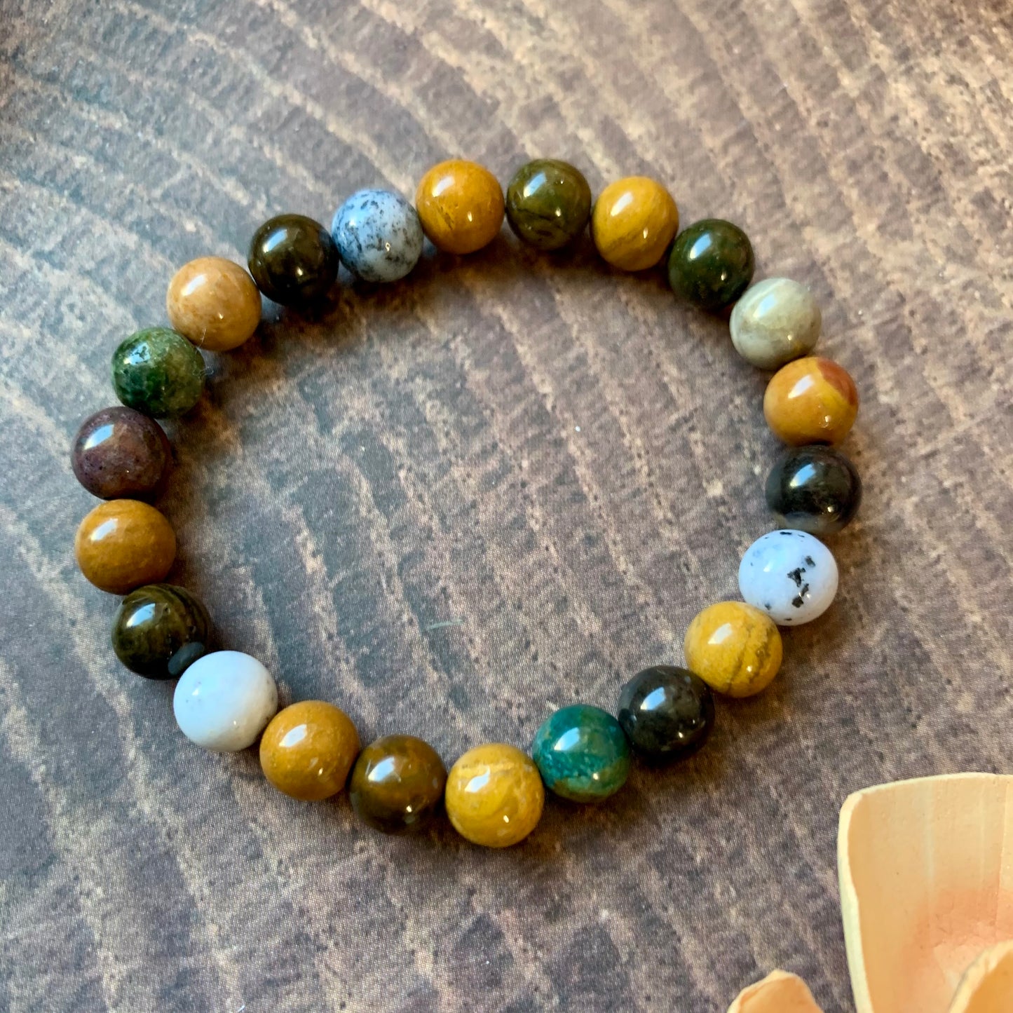 Ocean Jasper 8mm beaded bracelet