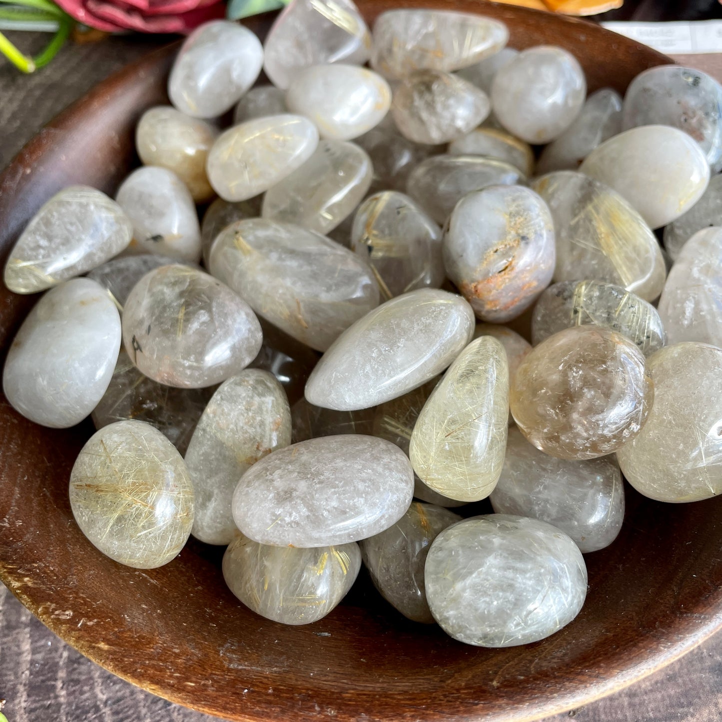 Golden Rutile Quartz Tumbled stone