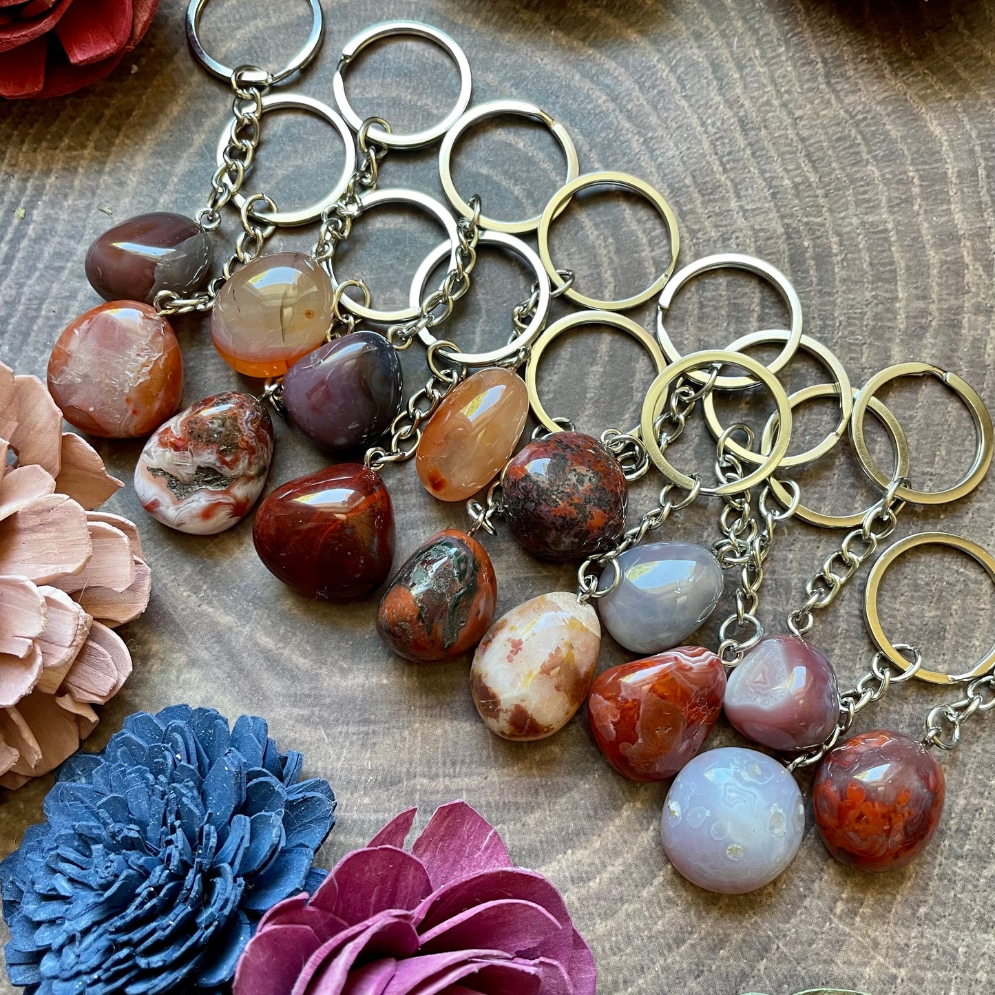 Carnelian Tumble Stone Keychain