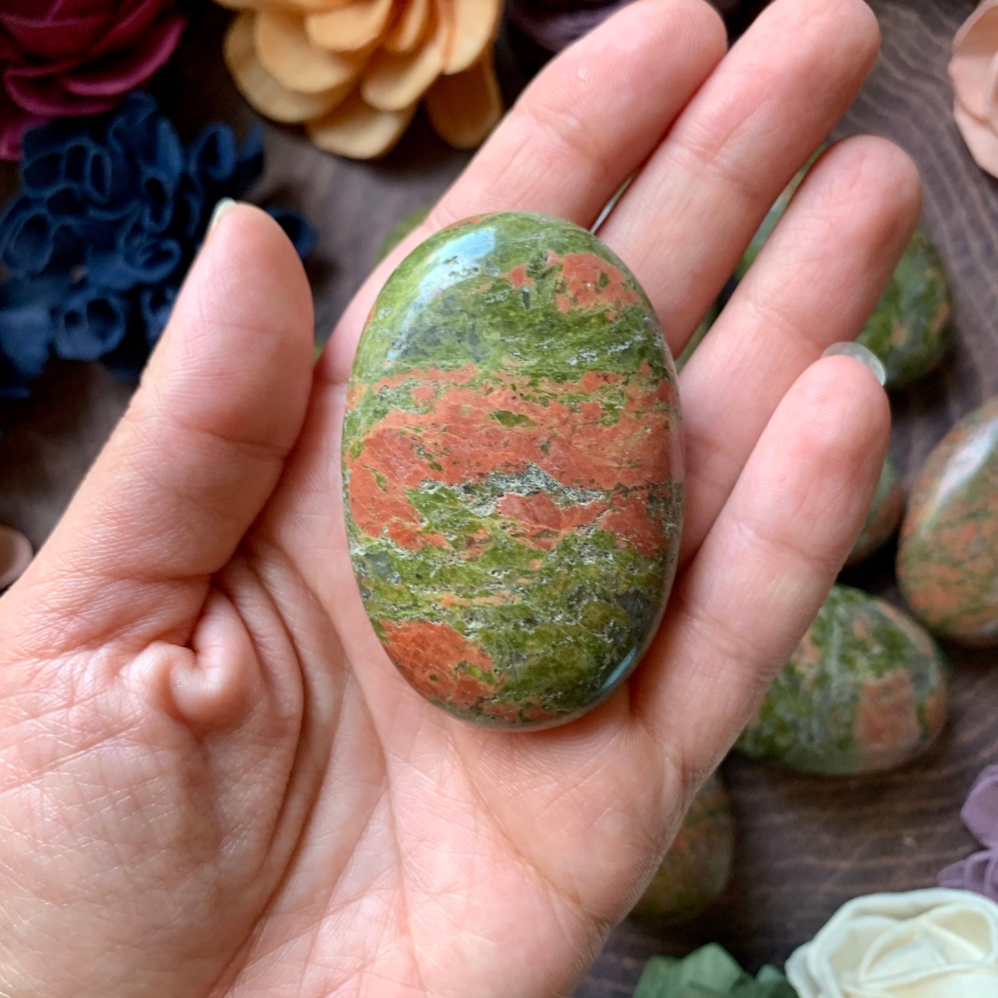 Unakite Jasper Polished Palm Stone