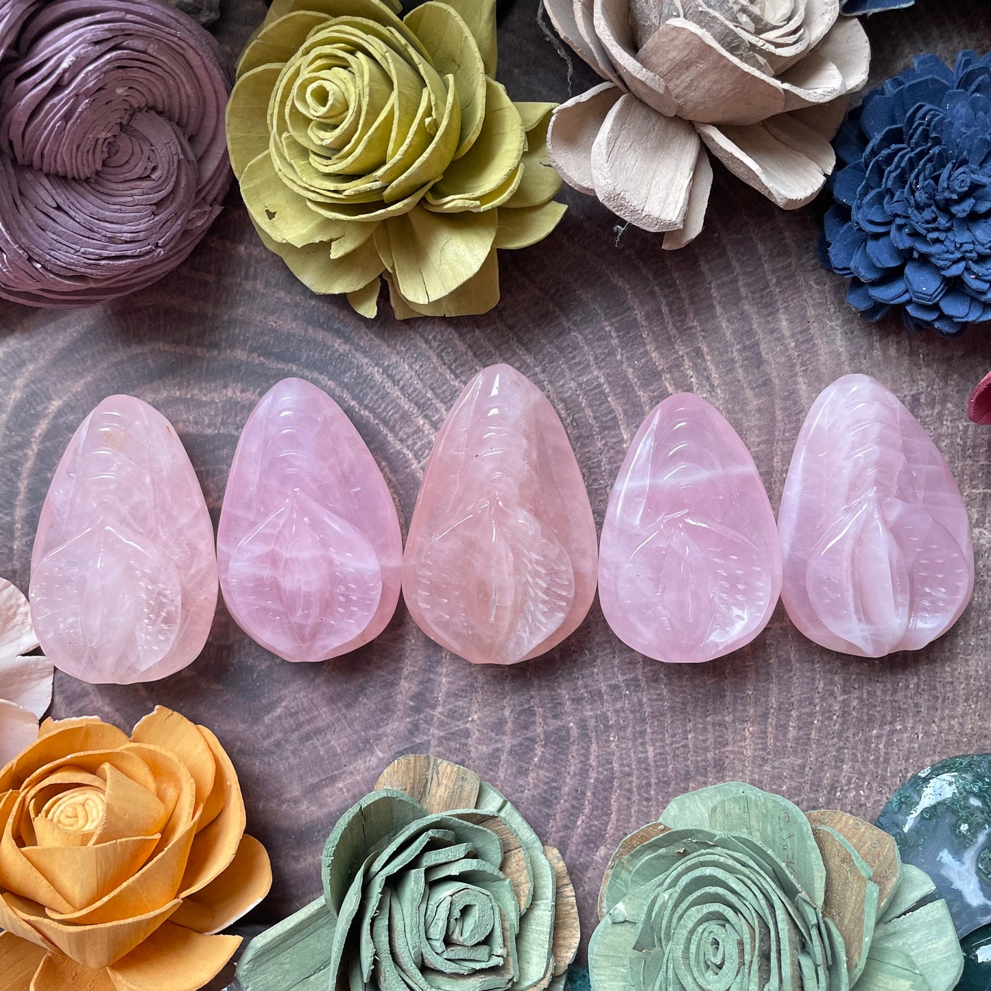 Rose Quartz Vulva/Yoni Carving