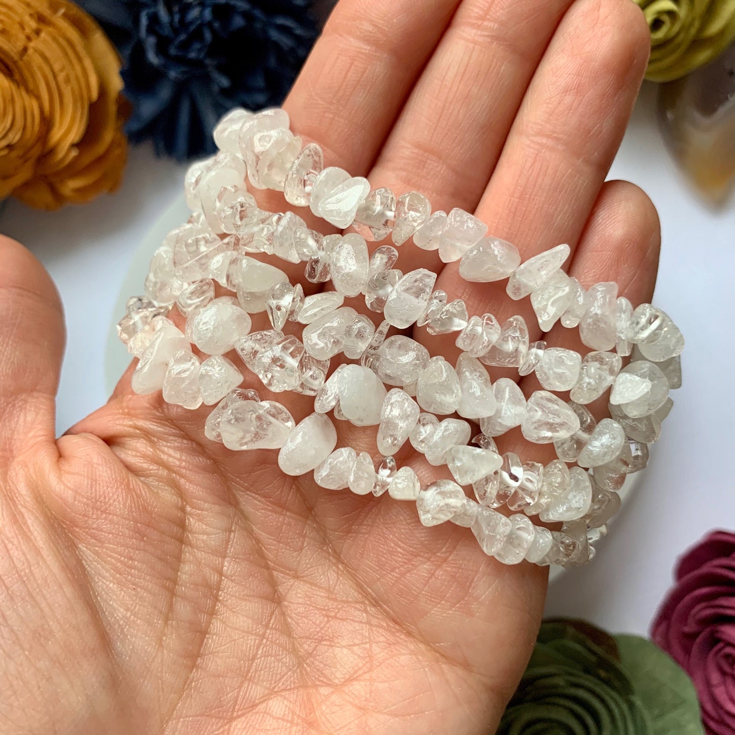 Clear Quartz Chip Bead Bracelet