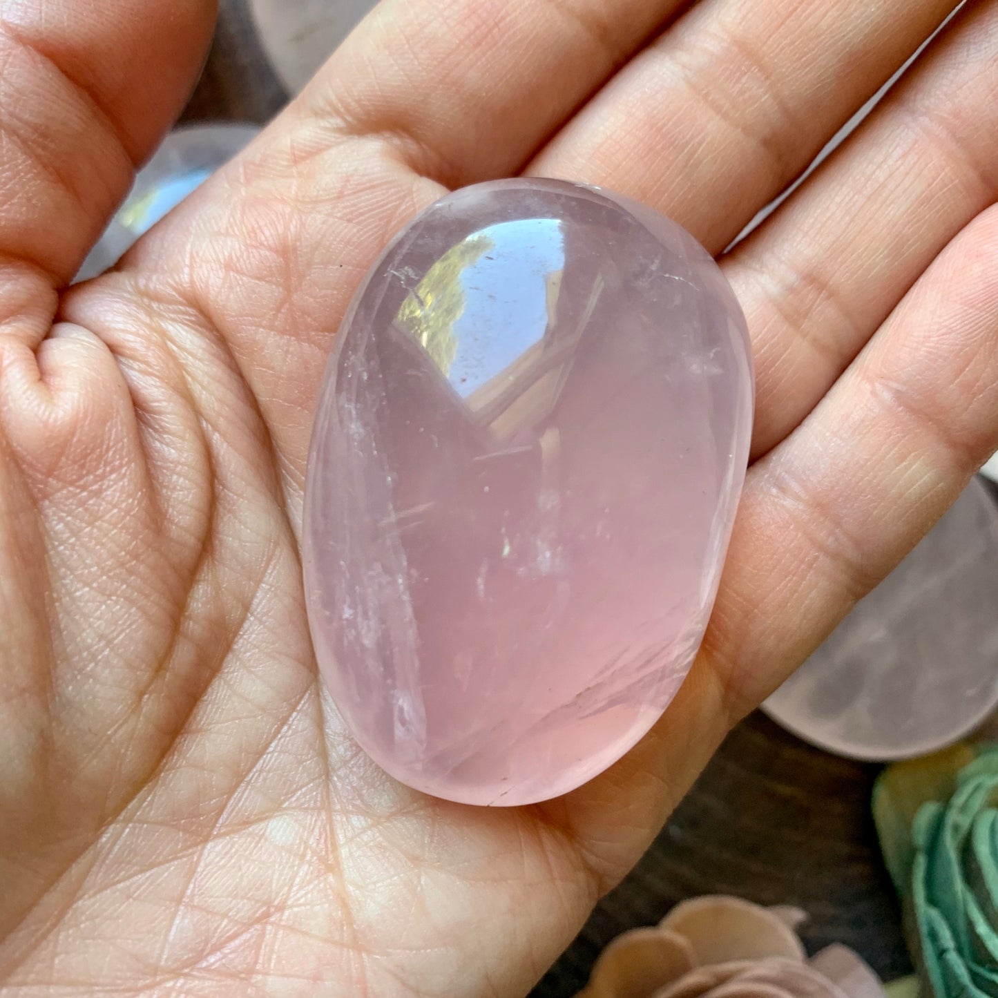 Rose Quartz Polished Palm Stone