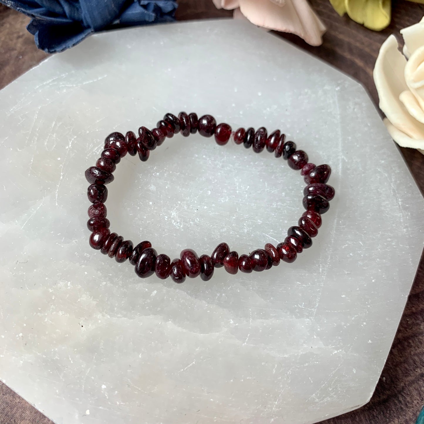 Garnet Chip Bead Bracelet