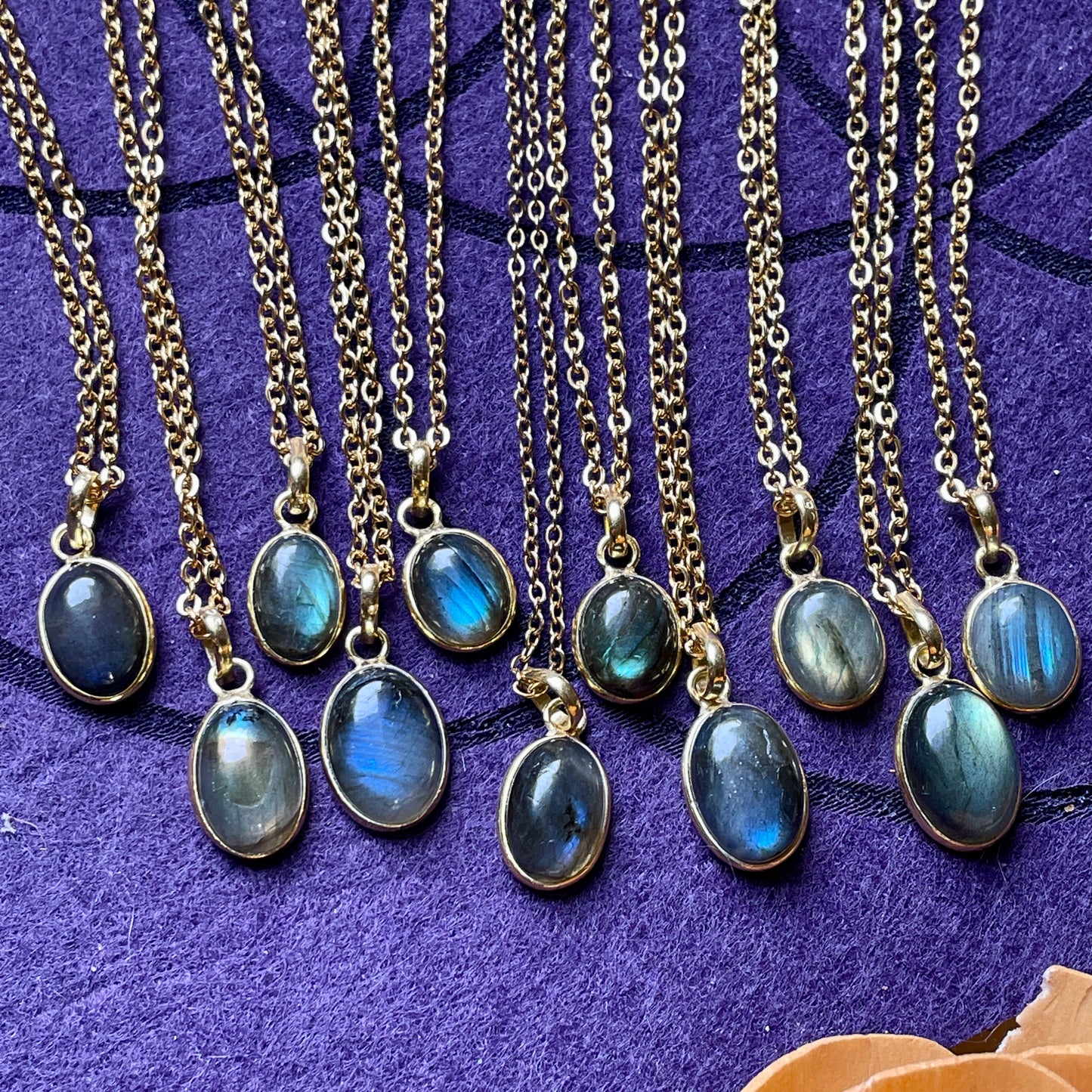 Labradorite Gold Pendant Necklace