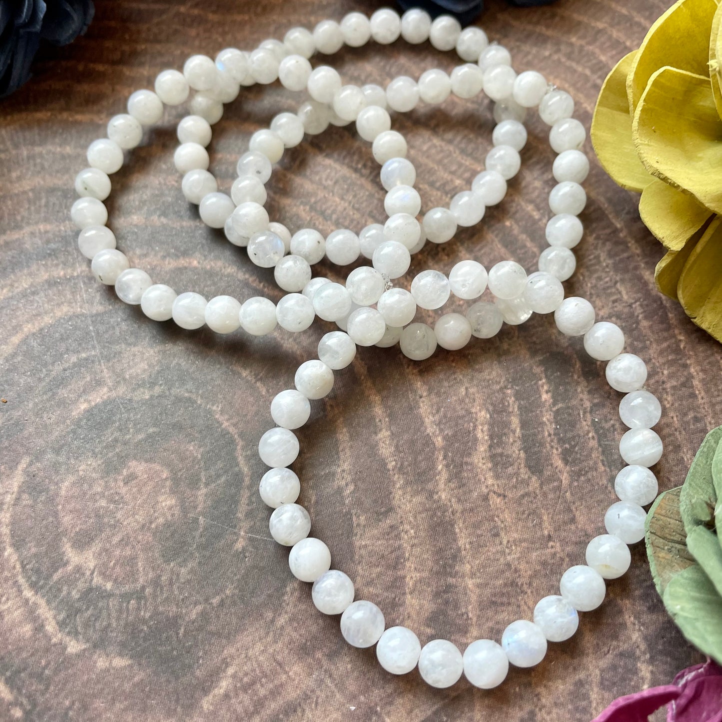 Rainbow Moonstone 6mm Beaded bracelet