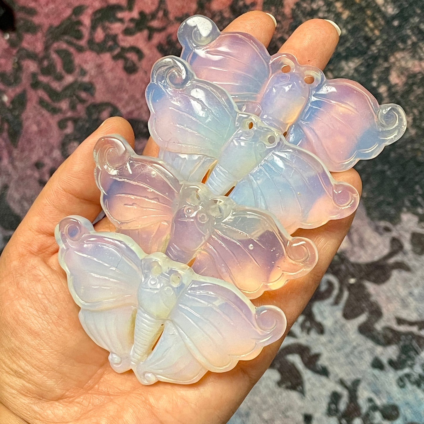 Opalite Moth Carving