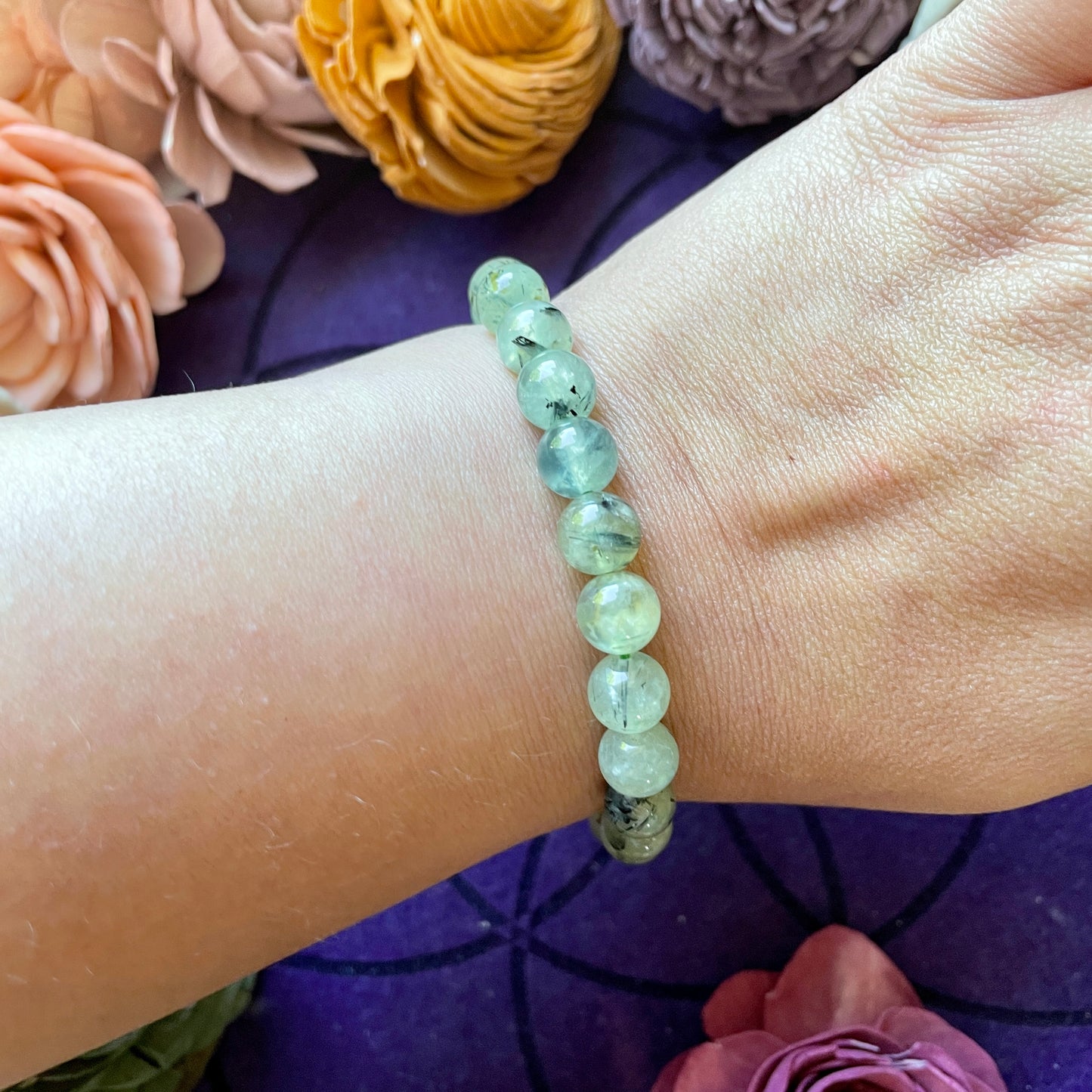 Prehnite 8mm Beaded bracelet