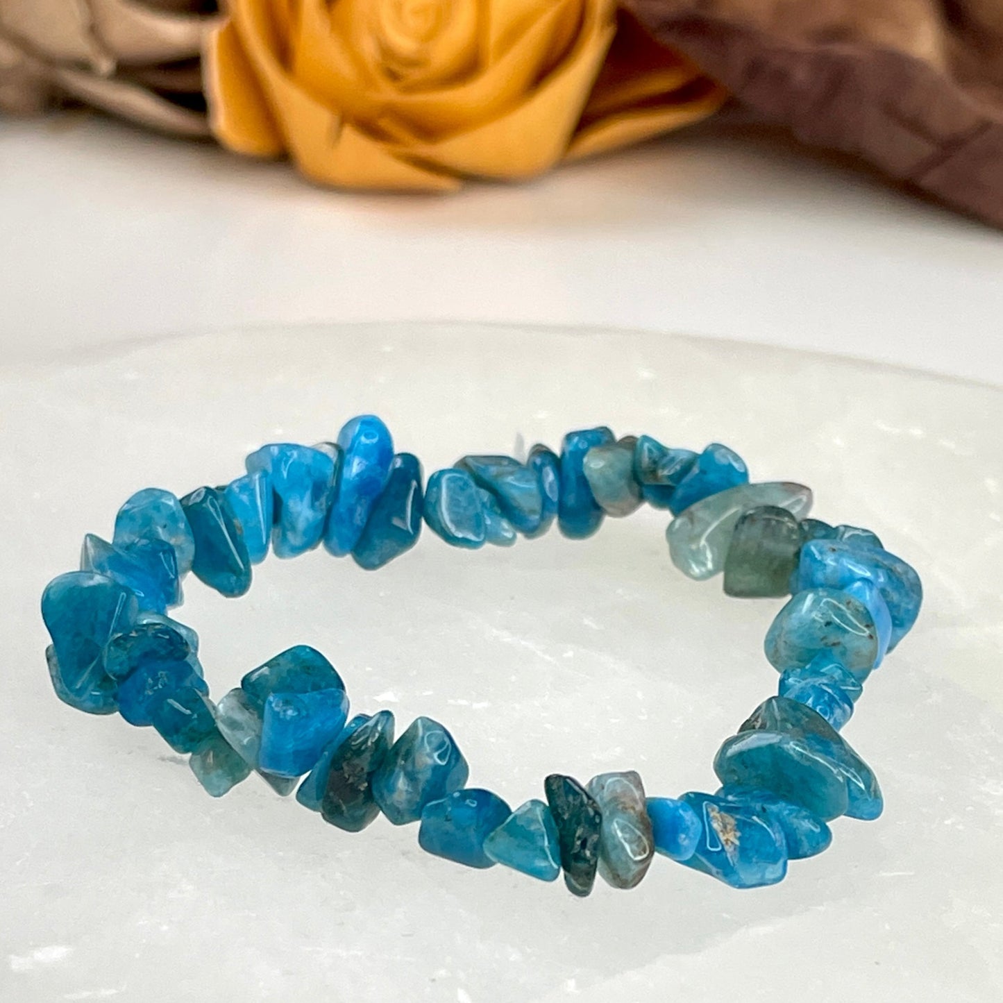 Blue Apatite Chip Bead Bracelet