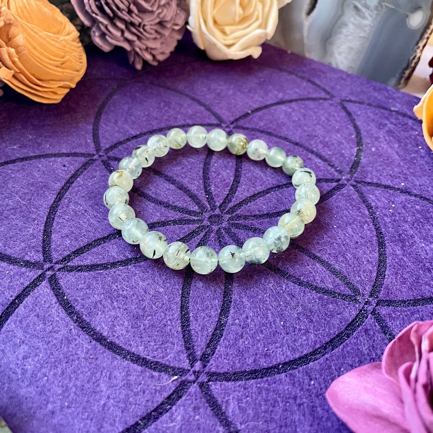 Prehnite 8mm Beaded bracelet