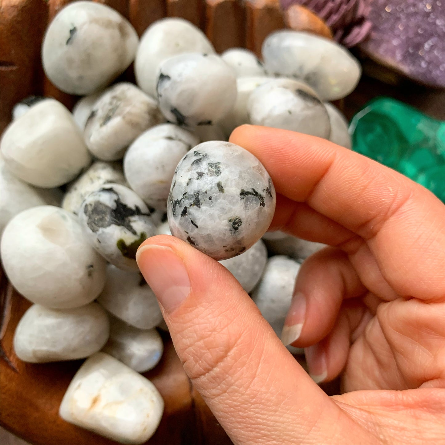 Rainbow Moonstone Tumbled Stone