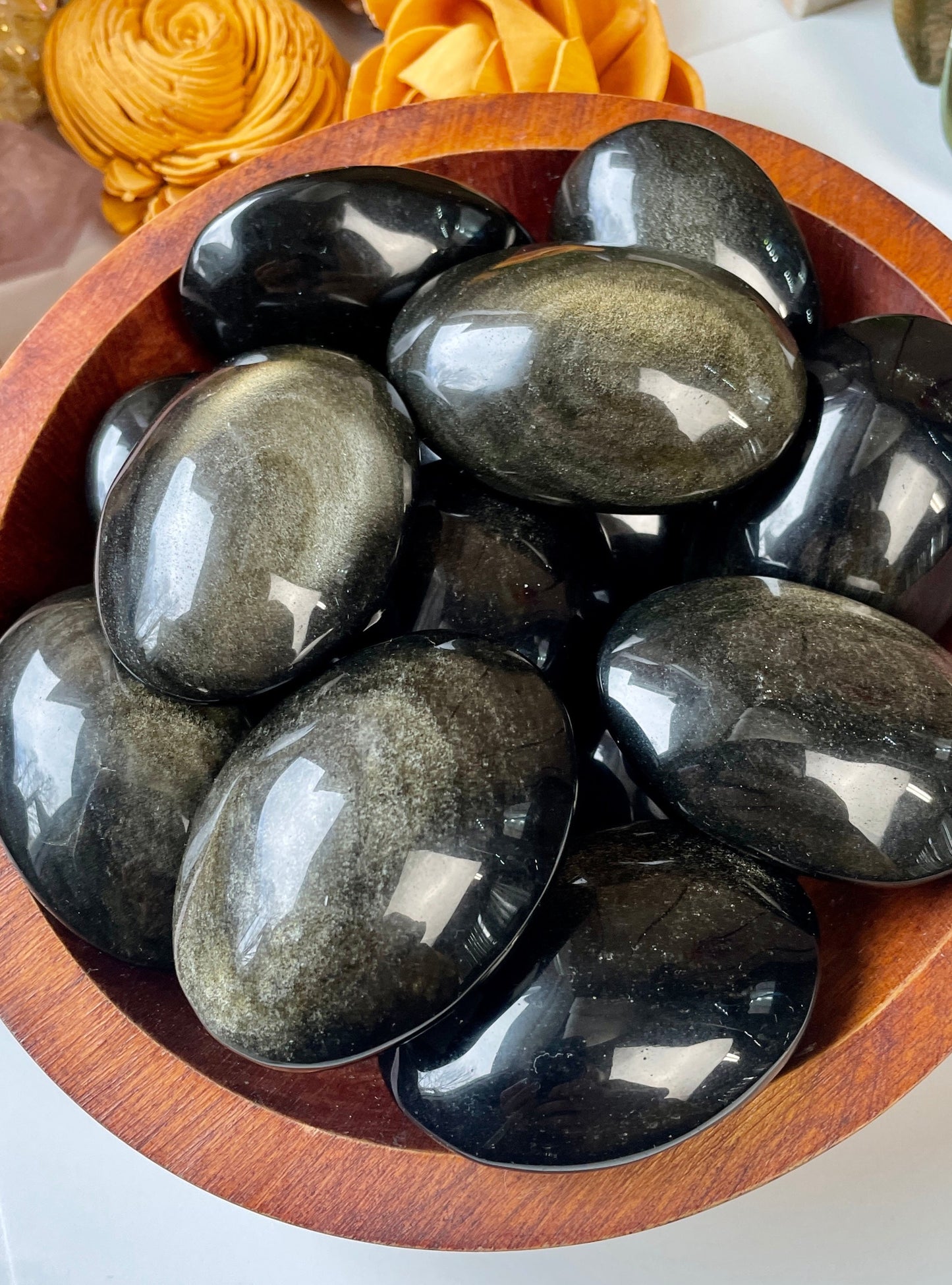 Gold Sheen Obsidian Polished Palm Stone