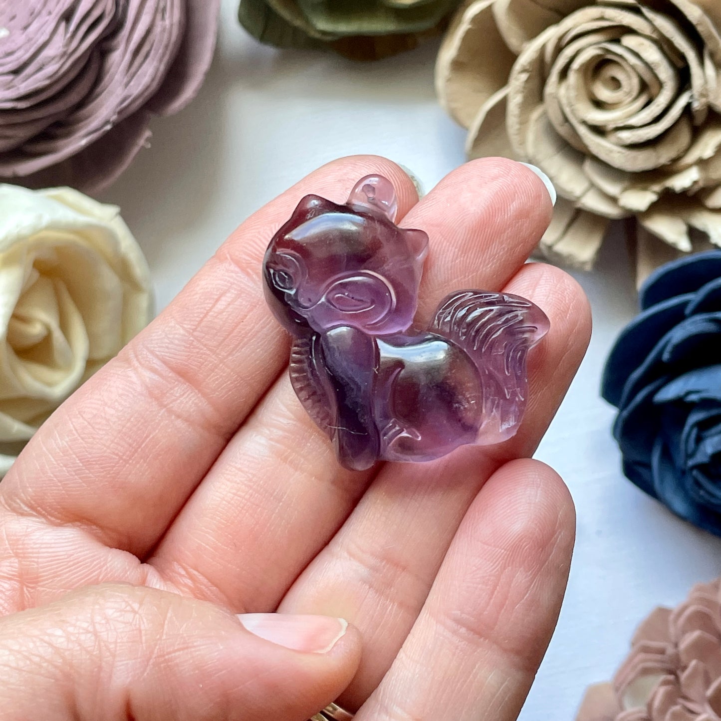 Fluorite Fox Carving Pendant