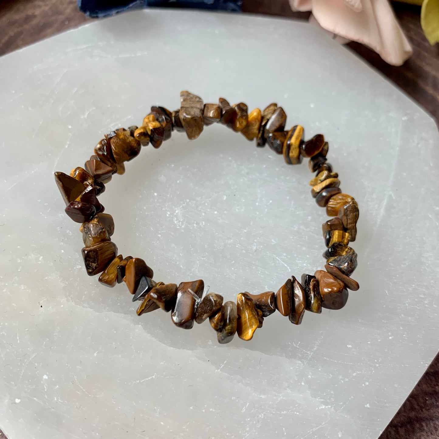 Tiger's Eye Chip Bead Bracelet