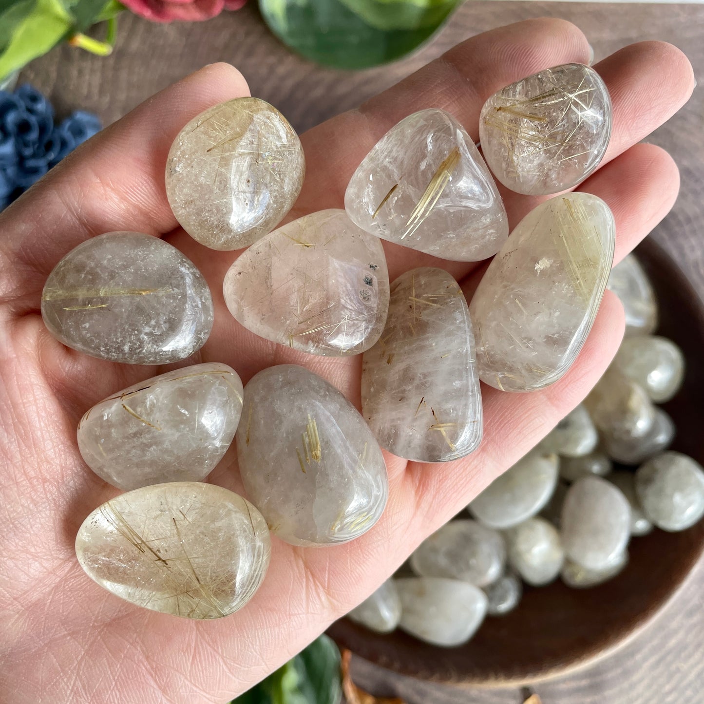 Golden Rutile Quartz Tumbled stone